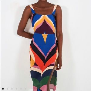 Farm Rio Size M GRAPHIC heart slip dress